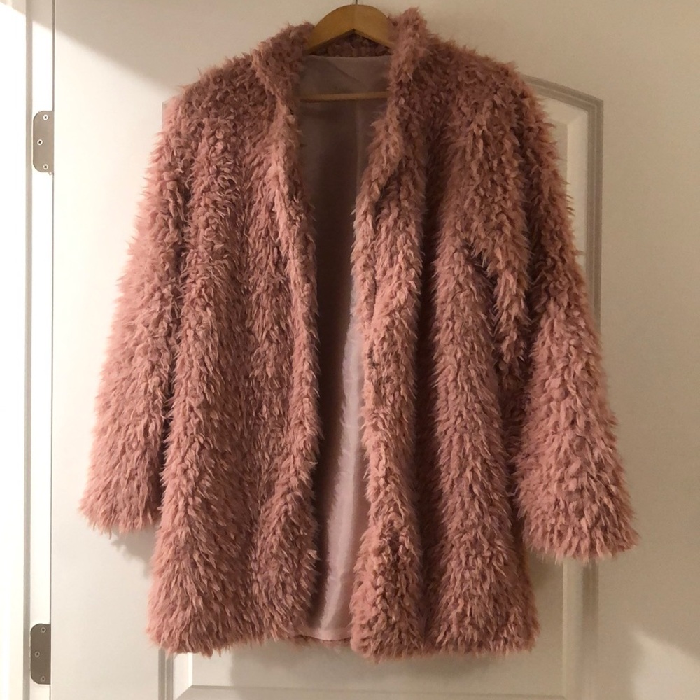 Pink Sherpa Coat